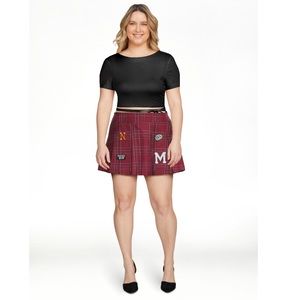NWT Nobo pleated skirt women’s s Tennis mini burgundy patches skater juniors